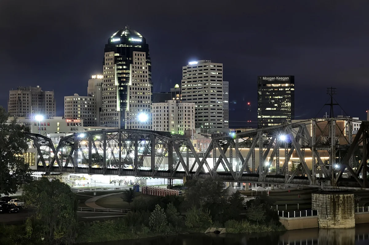 Downtown Shreveport, LA as seen from the Bossier City bank of the Red River