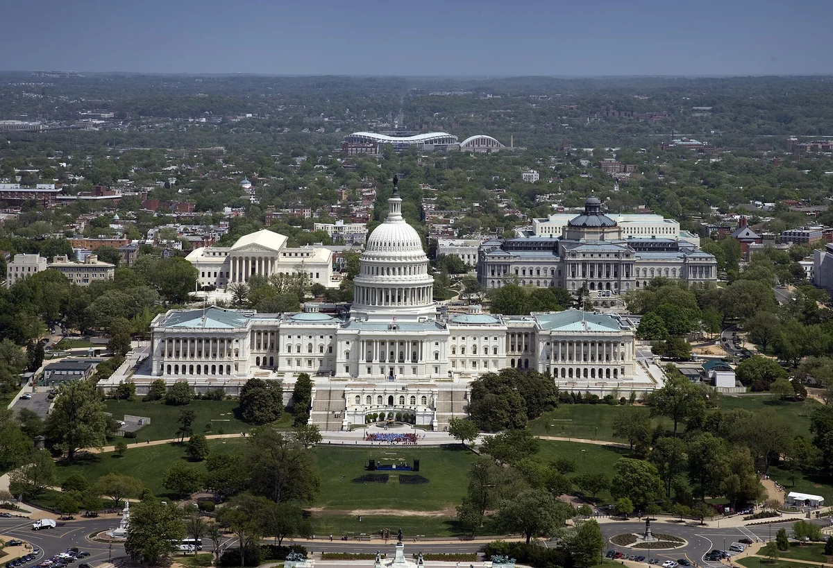 Title: Aerial view, United States Capitol building, Washington, D.C Physical description: 1 photograph : digital, TIFF file, color