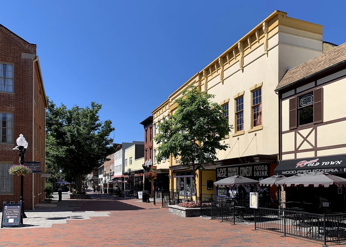 Facing south on the Loudoun Street Mall in Winchester, Virginia